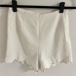 High Waist Women's Scalloped Shorts